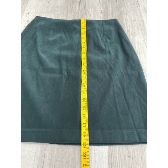 Vintage DBY Green Suede Back Zip Mini Skirt 90s Y2K 7/8 - Picture 8 of 10